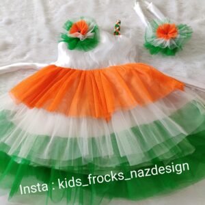 Tiranga Frock Flag Tricolour design with Hair band, Item : NZD-001 - Image 2