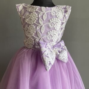 Lavender and White frock Item : NZD-0012 - Image 4