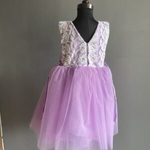Lavender and White frock Item : NZD-0012 - Image 3