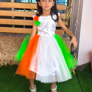 Tiranga Frock Flag Tricolour design with Hair band free : NZD-0053 - Image 5