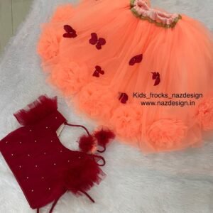 Baby Girls Party(Festive) Top Skirt (Red & Orange) :NZD-0093