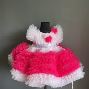 Baby pink & Red colour frock collection : NZD-00106