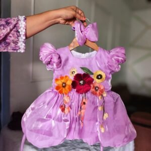 Lavender colour Party wear design frock collection |Birthday wear frock : NZD-0010301 - Image 2