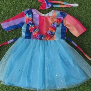 Blue colour Party wear frock collection |Birthday wear frock : NZD-001069 - Image 1