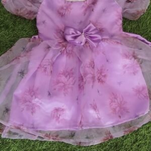 Pink colour organza Party wear frock collection |Birthday wear frock : NZD-001083 - Image 1