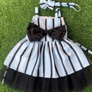 Blue & black colour Party wear frock collection |Birthday wear frock : NZD-001094 - Image 1