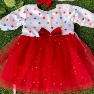 Red colour Party wear frock collection |Birthday wear frock : NZD-001098 - Image 1