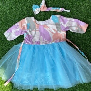 Blue colour Party wear frock collection |Birthday wear frock : NZD-0010107 - Image 1