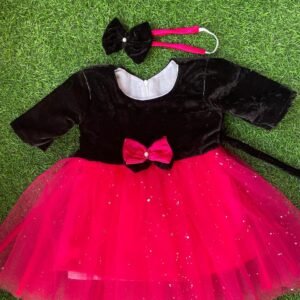 Black & red colour Party wear frock collection |Birthday wear frock | Nazdesign : NZD-0010129