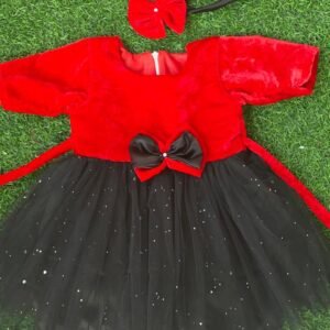 Red & black colour Party wear frock collection |Birthday wear frock | Nazdesign : NZD-0010132 - Image 1
