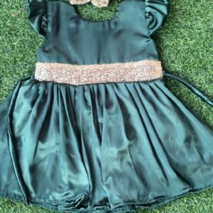 Bottel green colour Party wear frock collection |Birthday wear frock | Nazdesign : NZD-0010135 - Image 1
