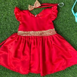 Red colour Party wear frock collection |Birthday wear frock | Nazdesign : NZD-0010134 - Image 1
