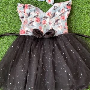 Black colour Party wear frock collection |Birthday wear frock : NZD-0010149 - Image 1