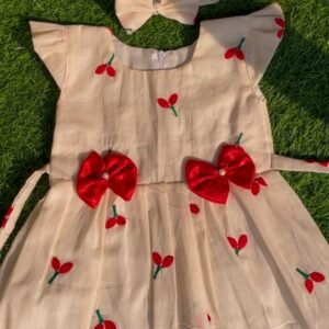 Kora cotton with cherry frocks for girls Nazdesign : NZD-0010218