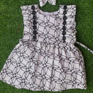 Daily wear frocks frock Item Nazdesign : NZD-D00012272 Black & White - Image 1