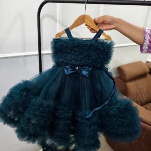 Teal blue colour designer Partywear Frock collection: NZD-BD-0001005 - Image 4