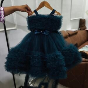 Teal blue colour designer Partywear Frock collection: NZD-BD-0001005 - Image 1