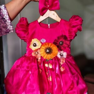 Rani pink colour Party wear design frock collection |Birthday wear frock : NZD-0010305 - Image 2