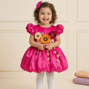 Rani pink colour Party wear design frock collection |Birthday wear frock : NZD-0010305 - Image 1