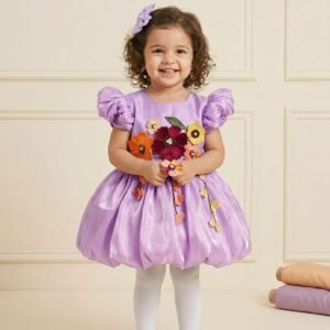 Lavender colour Party wear design frock collection |Birthday wear frock : NZD-0010301 - Image 1